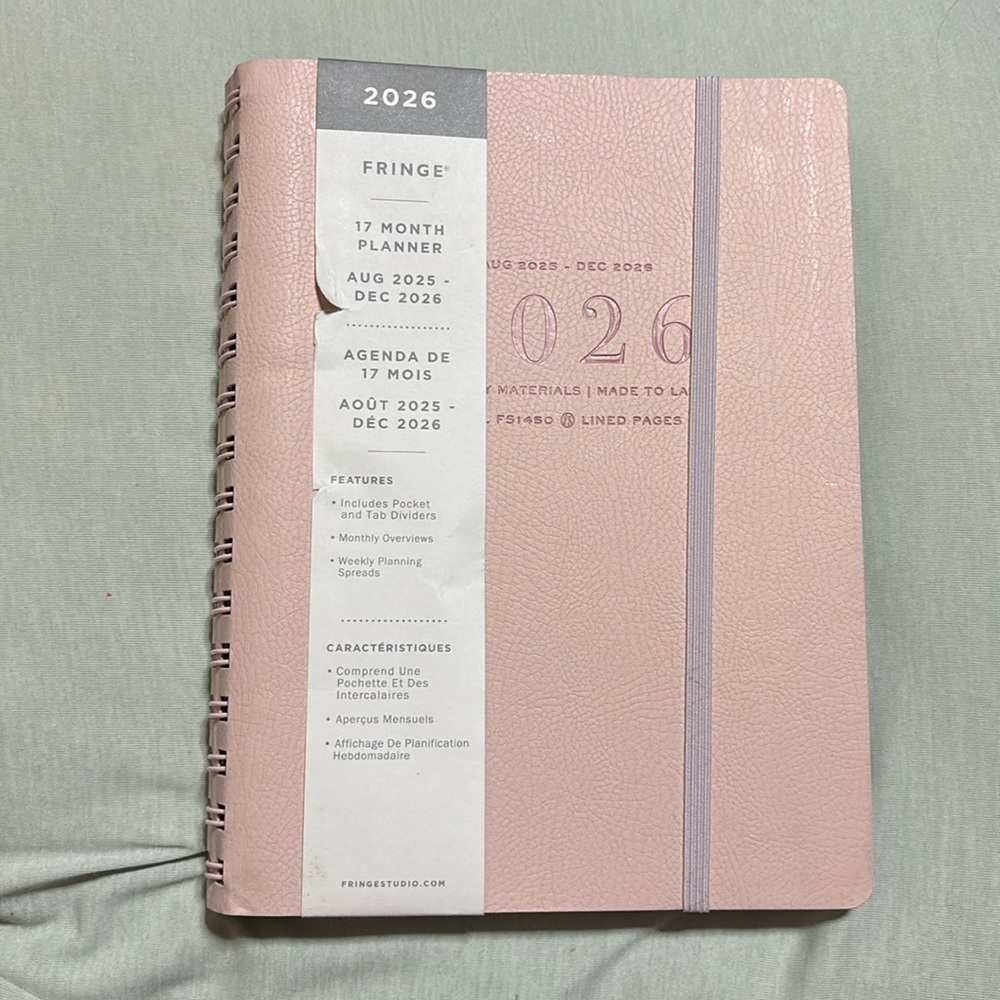 2025/2026 pink color Fringe Planner